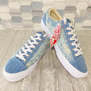 Vans Old Skool Denim Acid Wash Skater Low Top Shoes Sneakers Unisex M 8.5/W 10